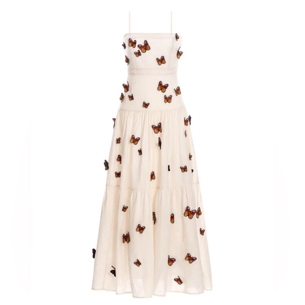 AGUA BY AGUA BENDITA
Lima Appliquéd Tiered Linen Maxi Dress - Picture 3 of 7